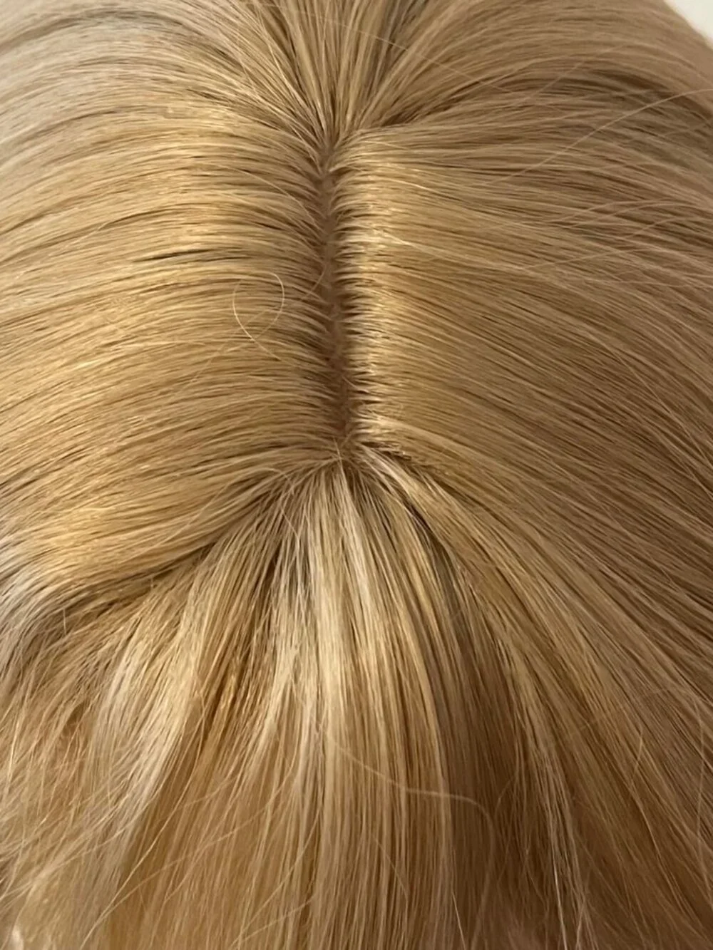 Women's 26 Inch Beige Blonde Layered Wig Curtain Bang Butterfly Haircut Style